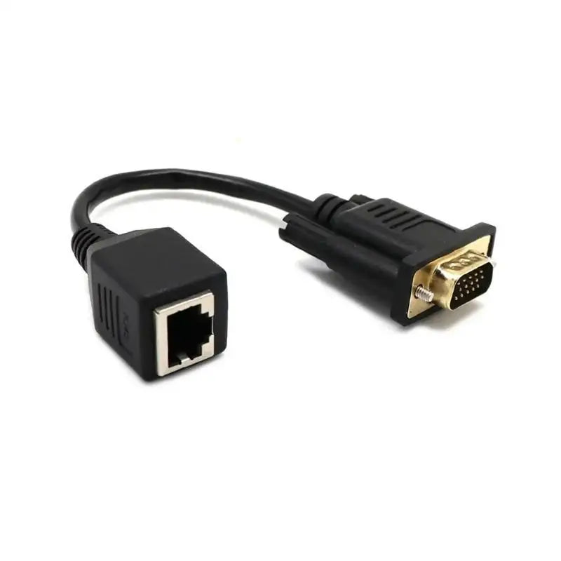 652F 15pin Adapters Cord VGA Female/Male to RJ45 Female Cat5/Cat6 Ethnernet Cable Zpaxo