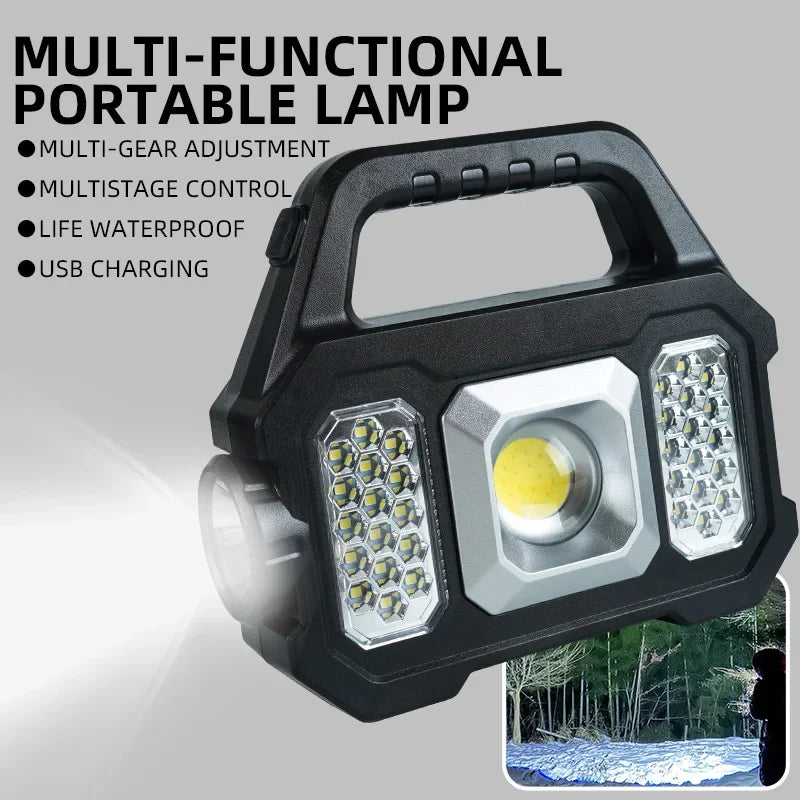 ESMARTER 800-Lumen Solar Rechargeable LED Flashlight – 6 Modes