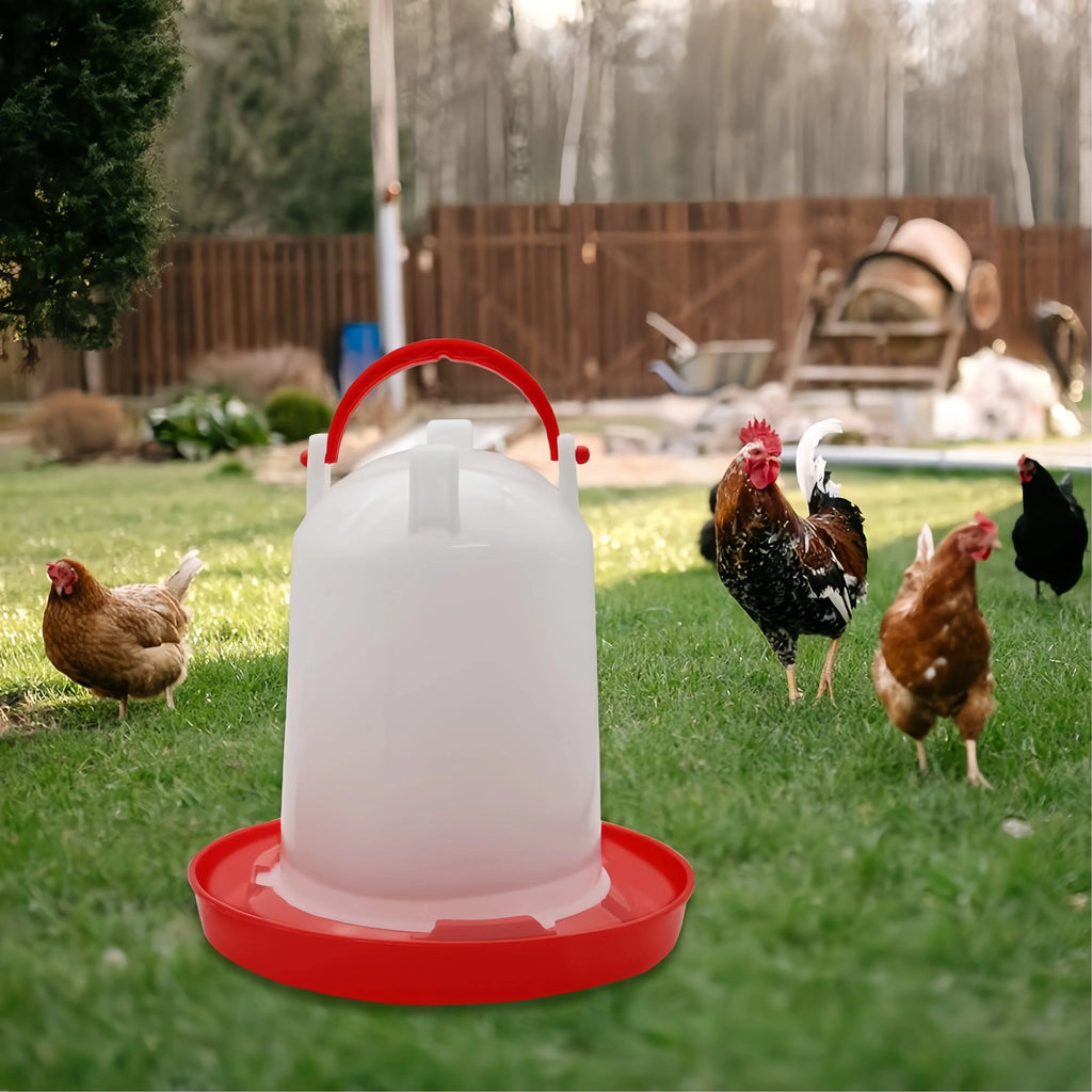 6L Automatic Chicken Coop Water Dispenser Chicken Water Dispenser Water Outlet with Switch Plastic Poultry Drinking Bucket Zpaxo