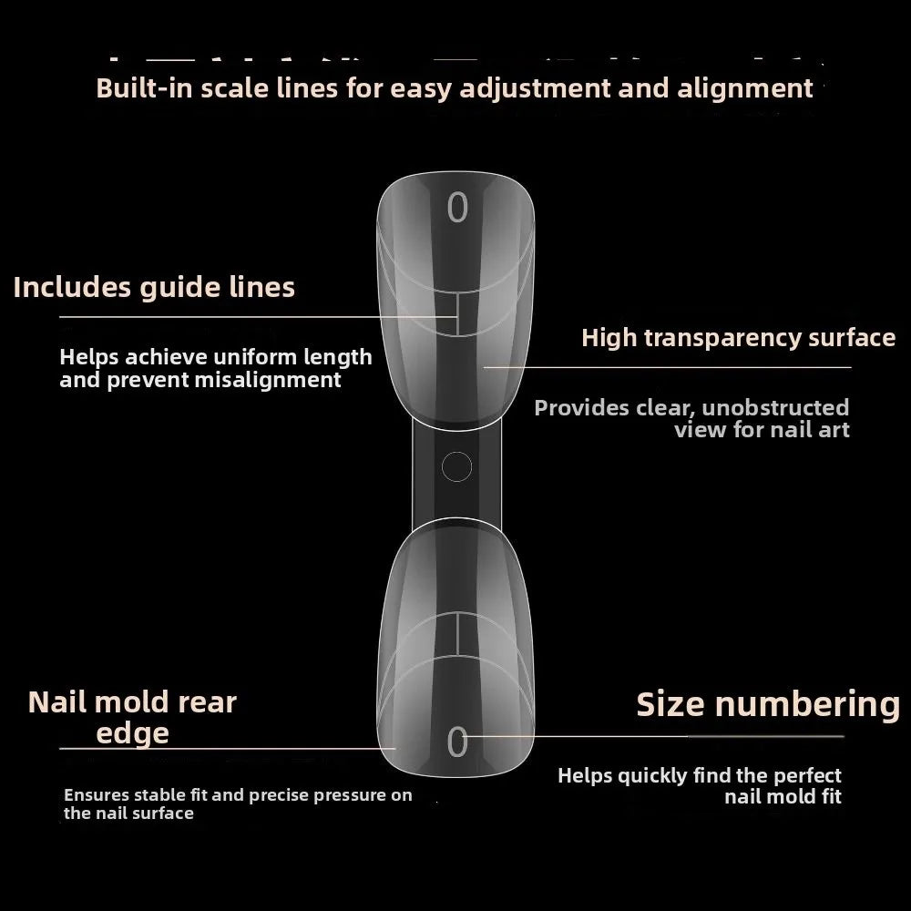 2-in-1 French Nail Dual Forms Almond Shape Oval Ended Reusable Quick Zpaxo
