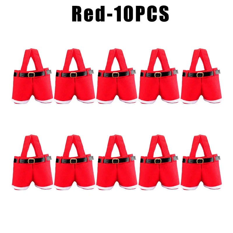 Merry Christmas Supports Candy Wine Bottle Holder Santa Claus