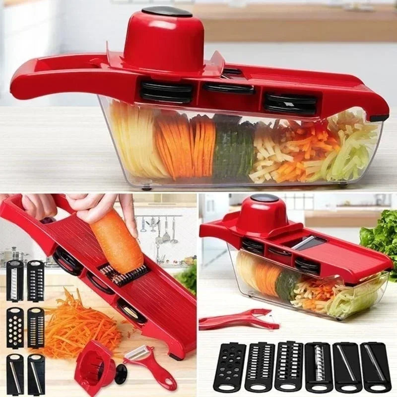 9 In 1 Multifunctional Vegetable Slicer Cutter Shredders Slicer with Basket Fruit Potato Chopper Carrot Grater Kitchen Gadgets Zpaxo