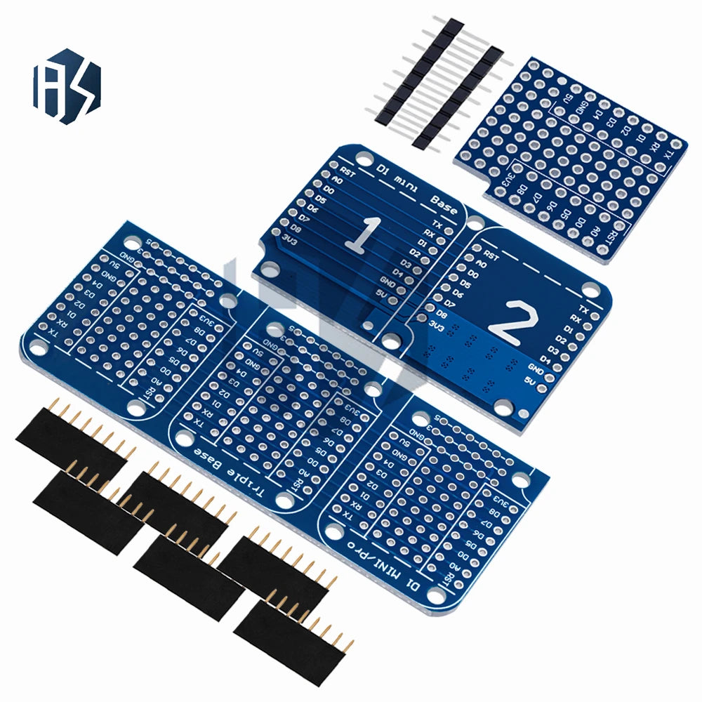 for WeMos D1 Mini Double-Sided Perfboard ProtoBoard Shield - Triple-Layer Stackable Design for Arduino or ESP8266 Zpaxo