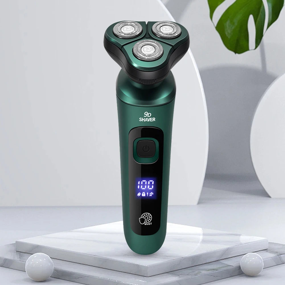 Men Rechargeable Shaver USB Charging Smart Razor Digital Display Face