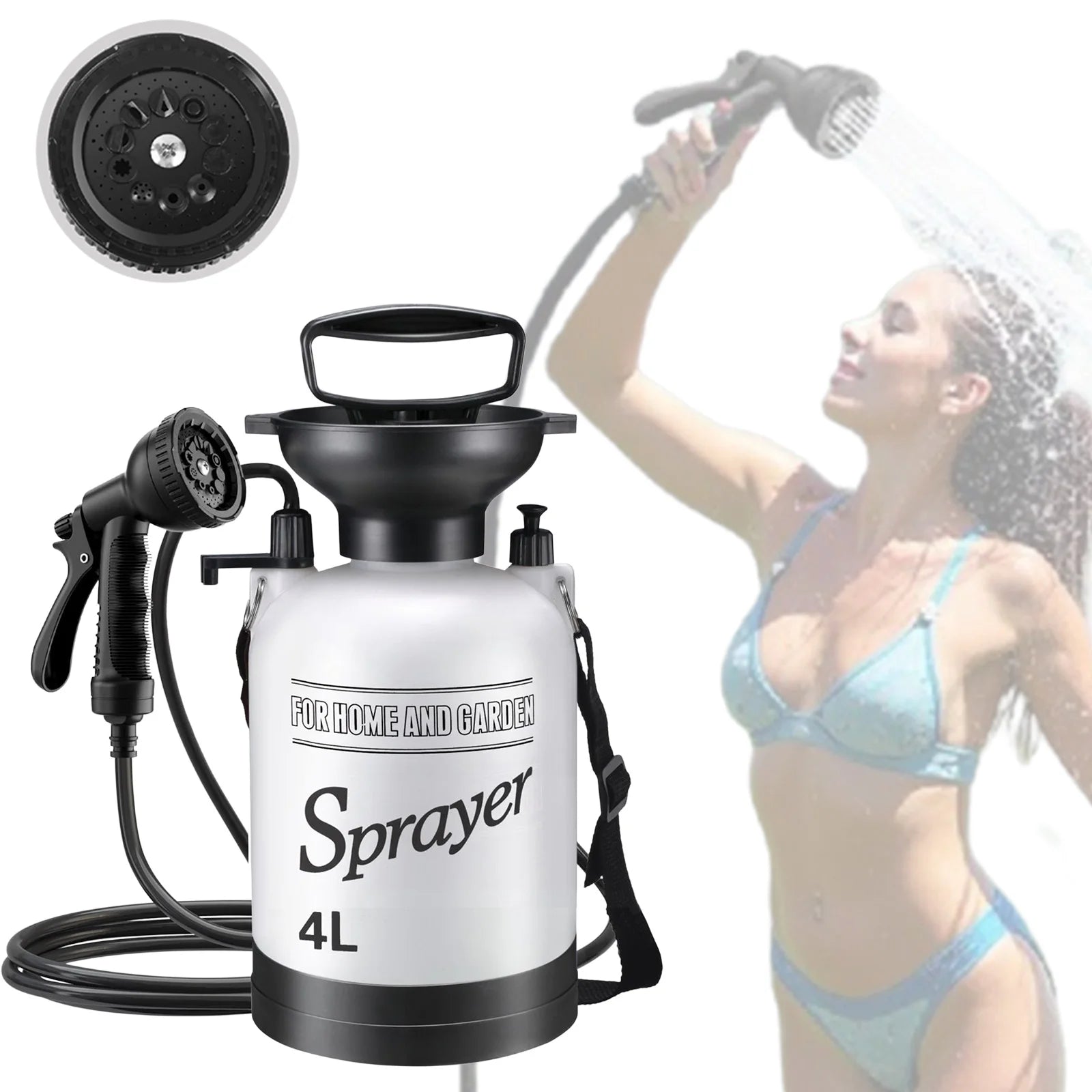 Camp Shower 3 Meter Long Hose Portable Multi-functional Pump Hiking Zpaxo