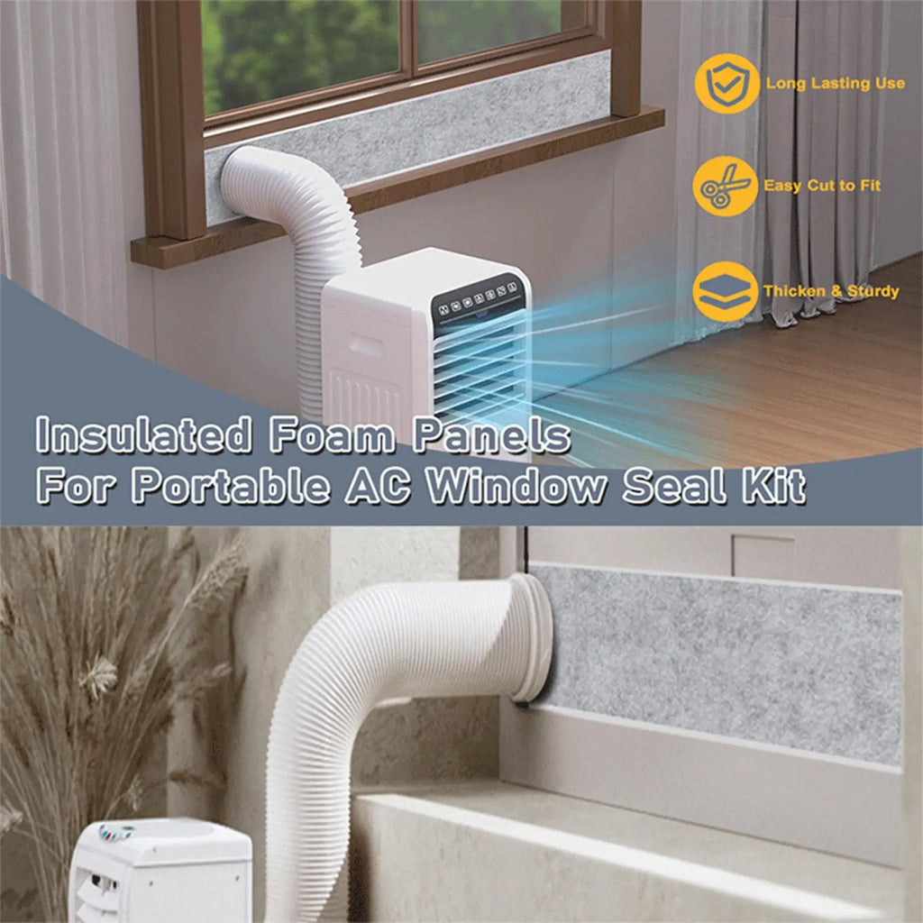 Portable AC Window Insulation Foam Panels Vent Home Basement Garage