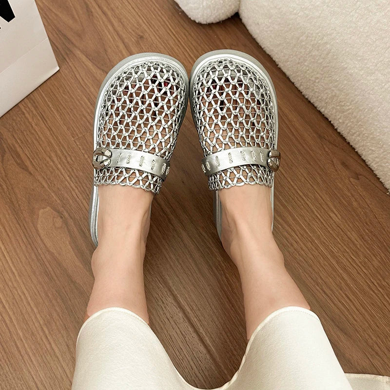 2026 Women's Summer Closed Toe Hollow Out Breathable Comfortable Heel Zpaxo