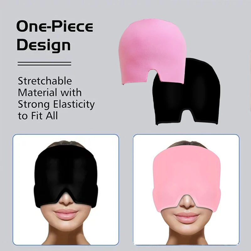 Gel Ice Headache Migraine Relief Hat Cold Compress Therapy Cap Ice Head Wrap Pack Eye Mask For Pressure Relieve Pain Ice Hat Zpaxo