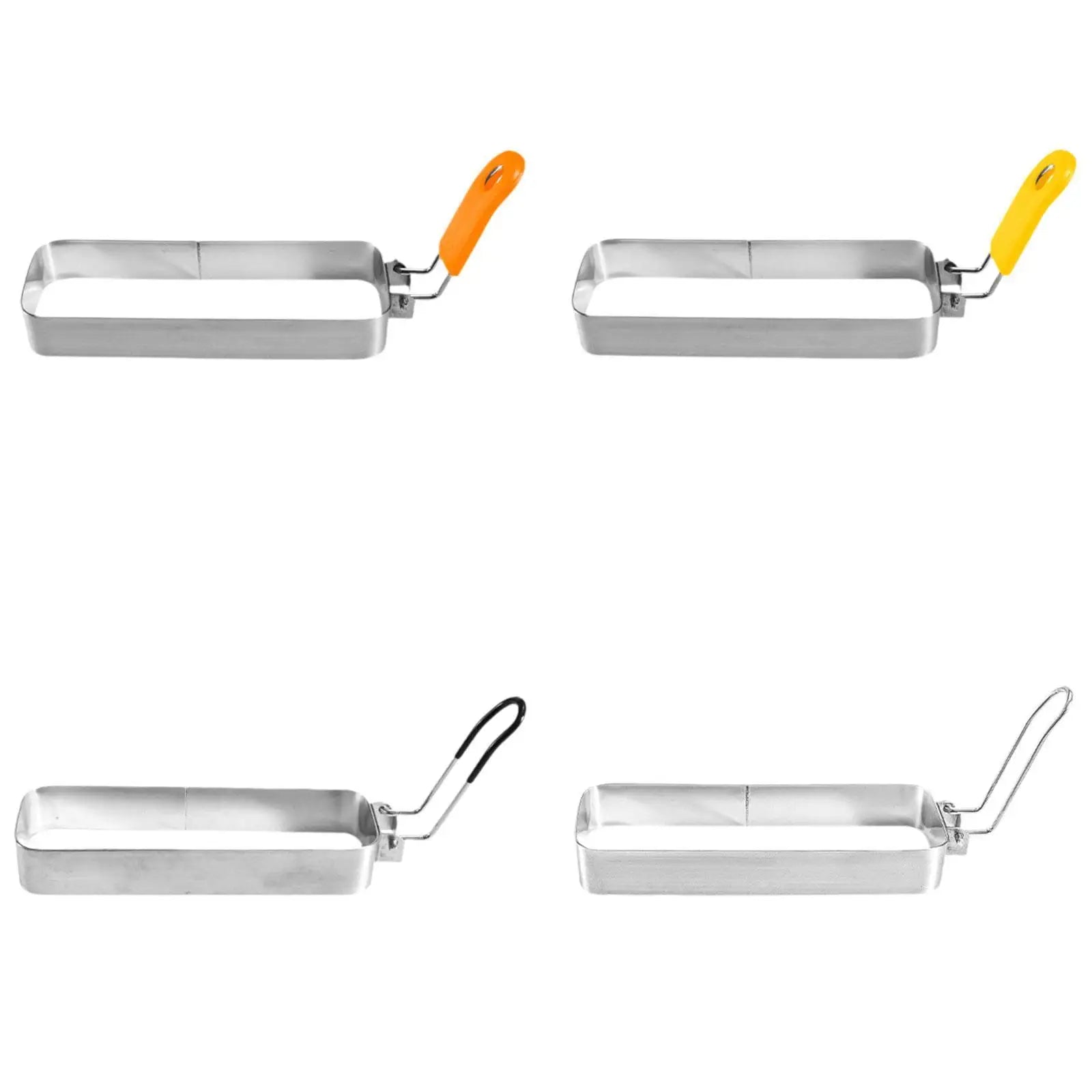 Fried Egg Ring with Handle Muffin Omelette Ring for Breakfast Sandwich Crumpet Ring Rectangle Stainless Steel Pancake Ring Zpaxo