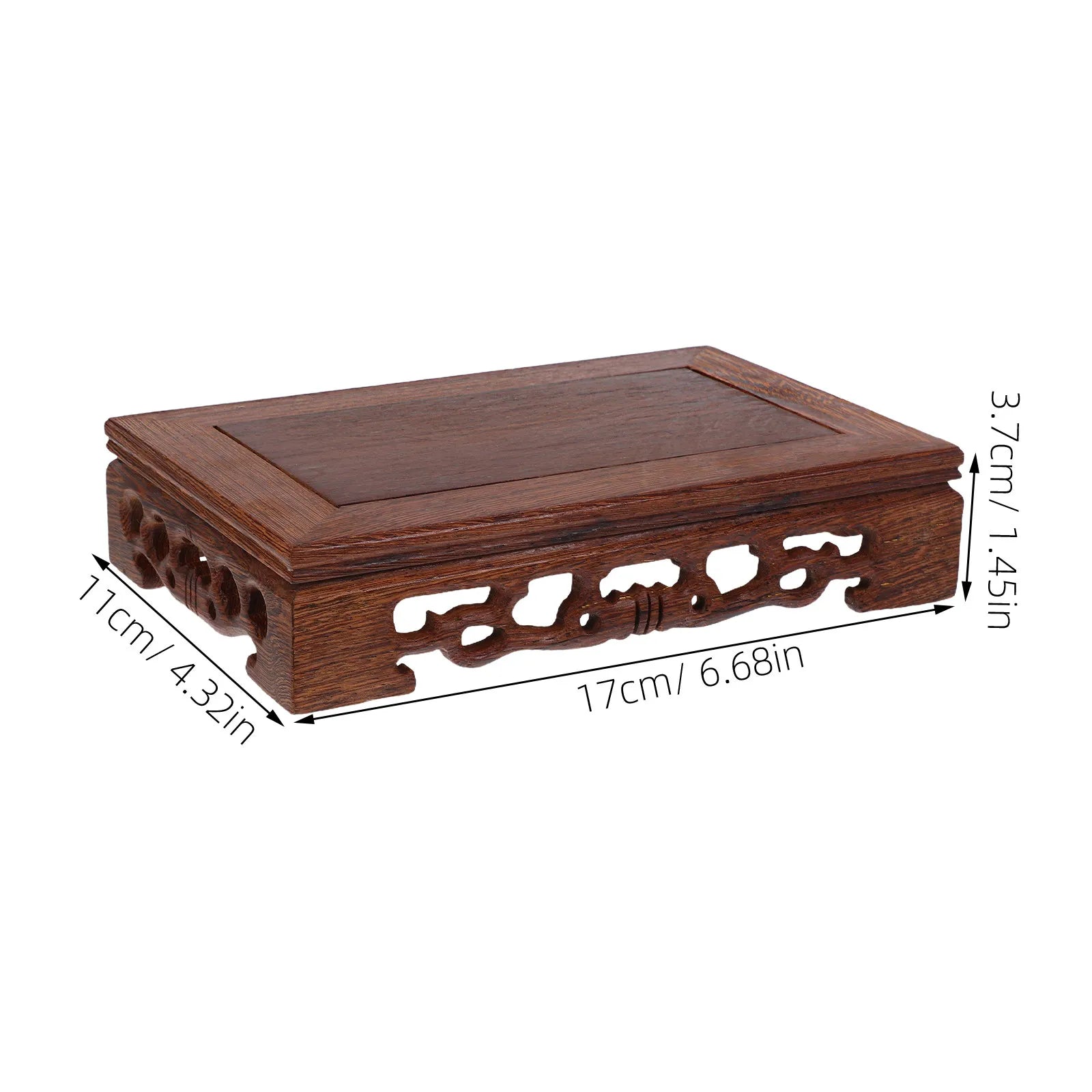 Wood Display Pedestal Rectangular Solid Base Ornament Vase Stone