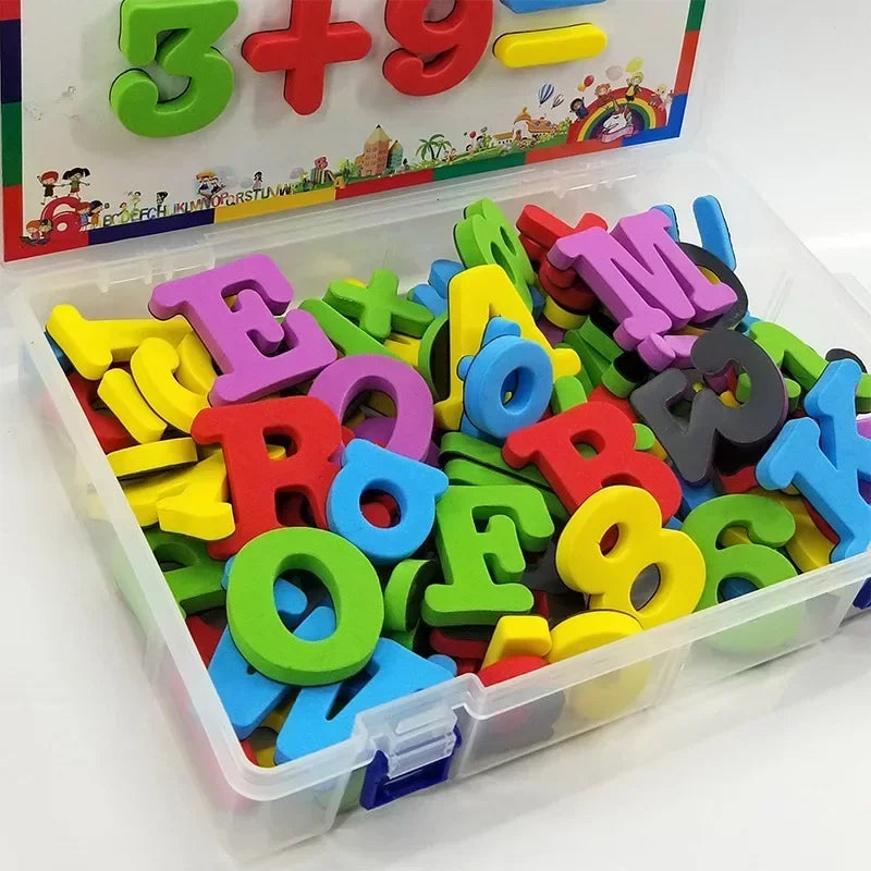Magnetic Letters Numbers Alphabet ABC 123 Fridge Magnets Plastic Educational Preschool Learning Toy Set Uppercase Lowercase Math Zpaxo