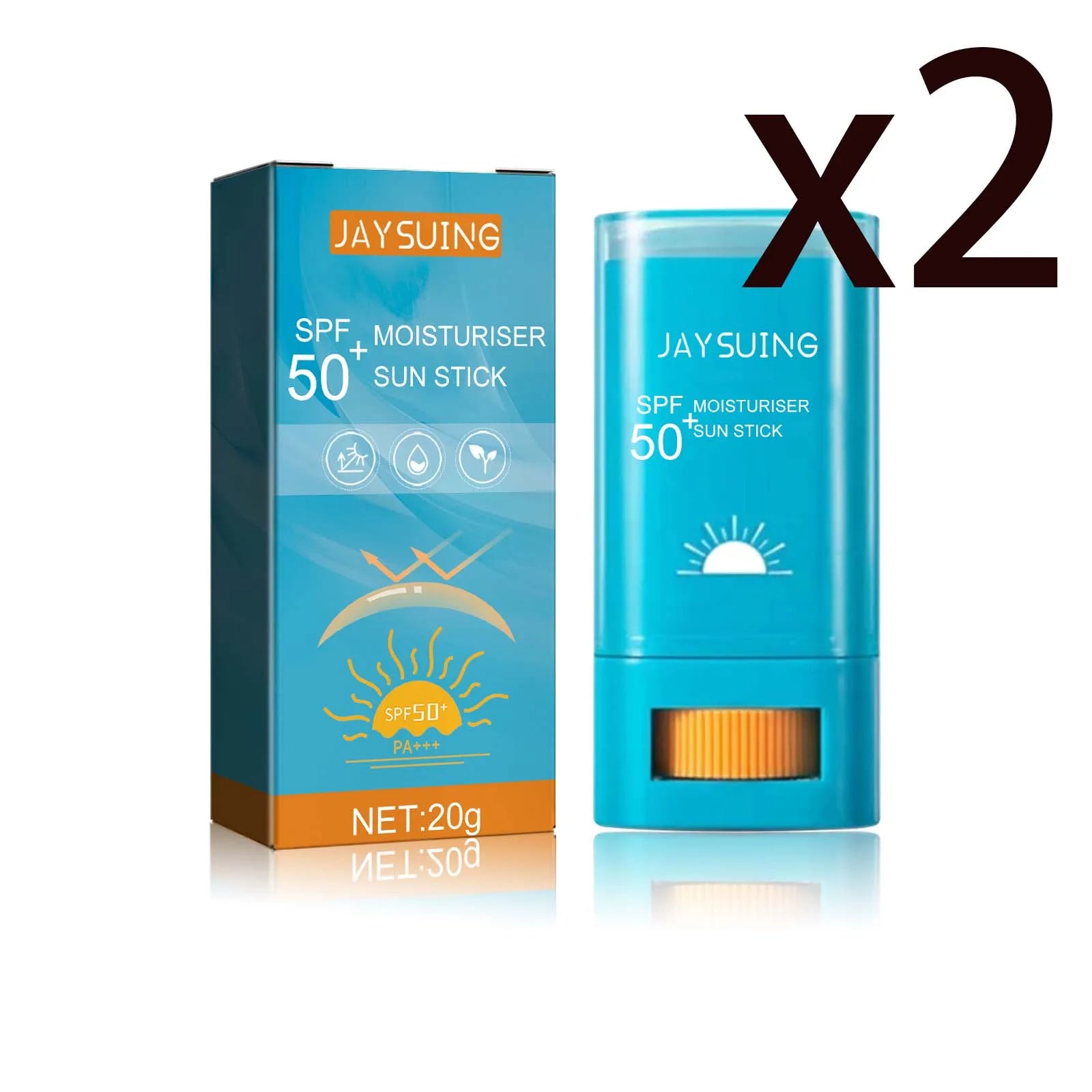 Jaysuing SPF50 Body Sunscreen Stick – UV & Antioxidant Protection Body Sunscreen Stick Zpaxo 2x20g 20g