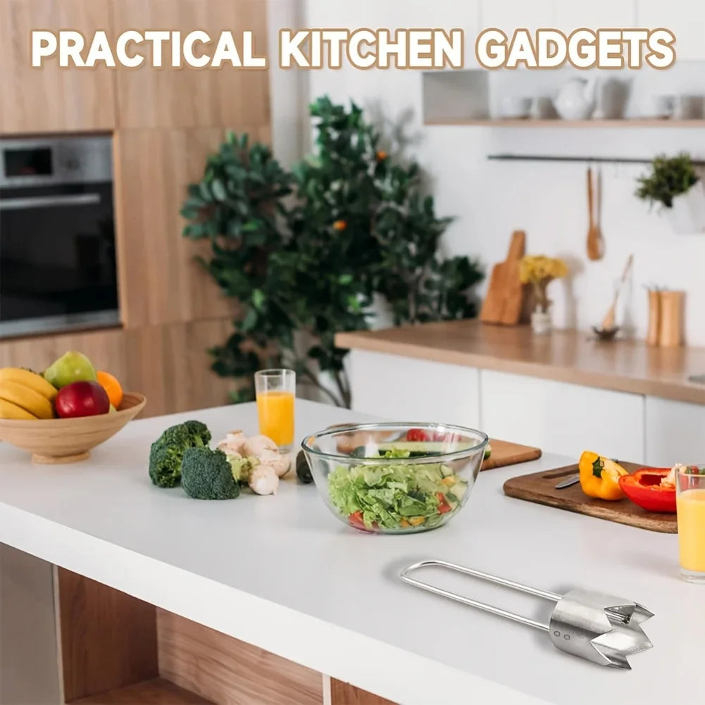 1pc Stainless Steel Fruit & Vegetable Corer Red Pepper Seed Remover Universal Kitchen Gadget for Apple Pear Tomato Pepper Zpaxo