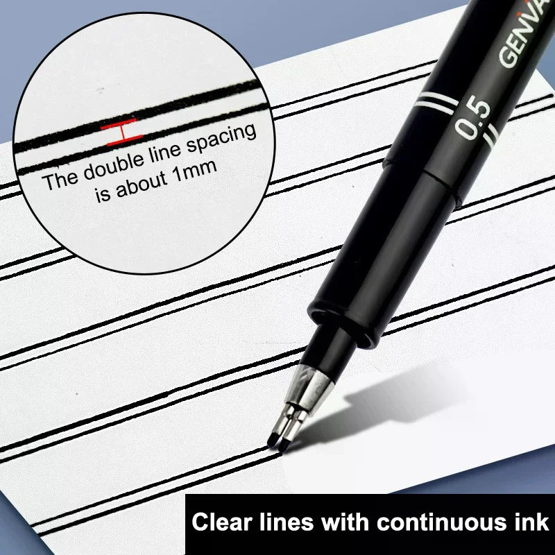 Double-Line Gel Pen 0.1mm/0.3mm/0.5mm, Essential For Architectural Design Exams, Note-Taking, And Painting Zpaxo