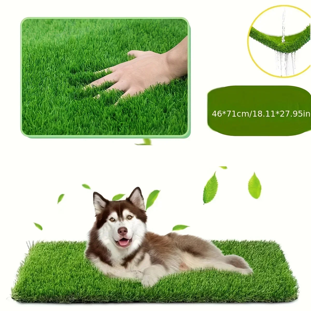 Dog Grass Mat Pee Pad Ultimate Washable Dog Grass Mat Reusable Odor-Control for Pet Training Easy-Clean Pee Pad Non-Slip Backing Zpaxo