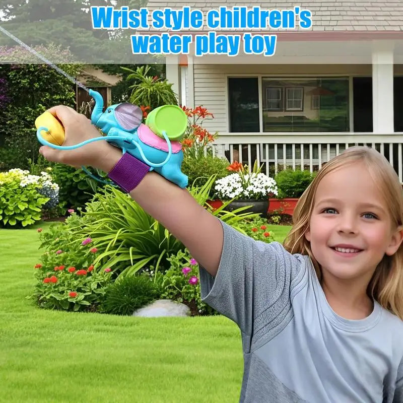 Wrist Water Squirter Toy Cartoon Elephant Children Water Soaker For Wrist Boys Girls Interactive Pool Game Bathing Playing Fun Zpaxo