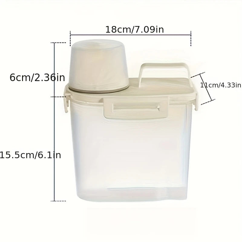 Large Capacity Rice Storage Container Measuring Cup Airtight