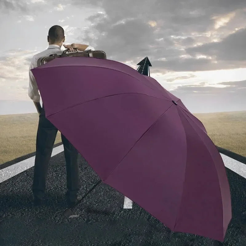 130cm High-Quality Ten-Bone Umbrella Waterproof Windproof Reinforced Frame Manual Large Protection Umbrella Zpaxo