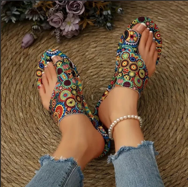 Women Slippers Retro Gladiator Shoes Bohemia Flat Sandals Summer Clip Zpaxo MULTI 42