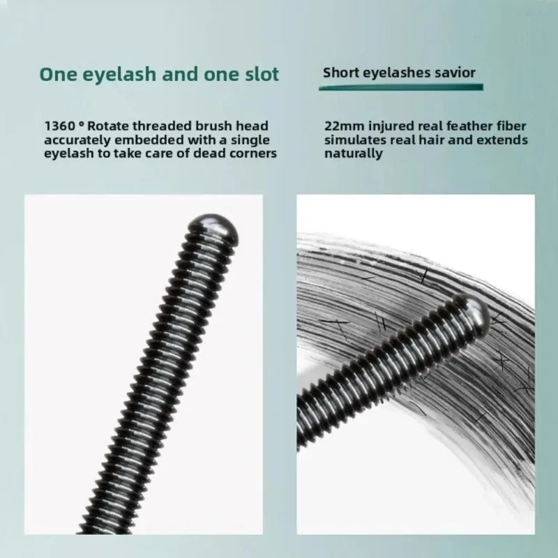 Steel Tube Mascara Silk Fiber Ultra-Fine Spiral Brush Black Waterproof Lasting Curling Fast Dry Eyelash Extensions Eyes Makeup Zpaxo