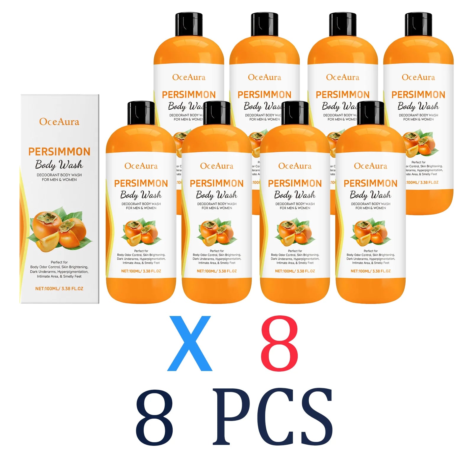 100ml Persimmon Body Wash Rosemary Lavender Dry Skin Remedy Moisturizing Without Greasiness Unisex Refreshing Texture Shower Gel Zpaxo 8 Pcs Moisturizing