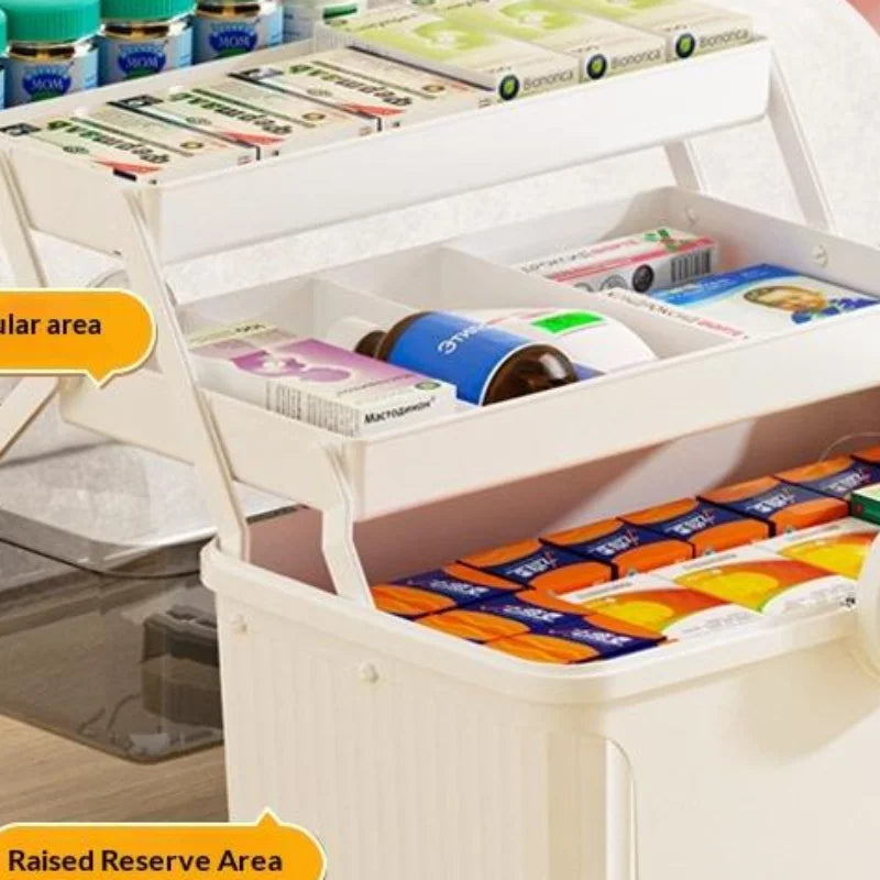 3-Tier Foldable Medicine Organizer Box | Portable First Aid Storage Medicine Storage Organizer Zpaxo