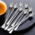 6Pcs Stainless Steel Long-Handled Ice Teaspoon, Coffee Spoon, Ice Cream Stirring Spoon, Dishwasher Safe, Kitchen Accessories, Tableware Set Zpaxo 6Pcs