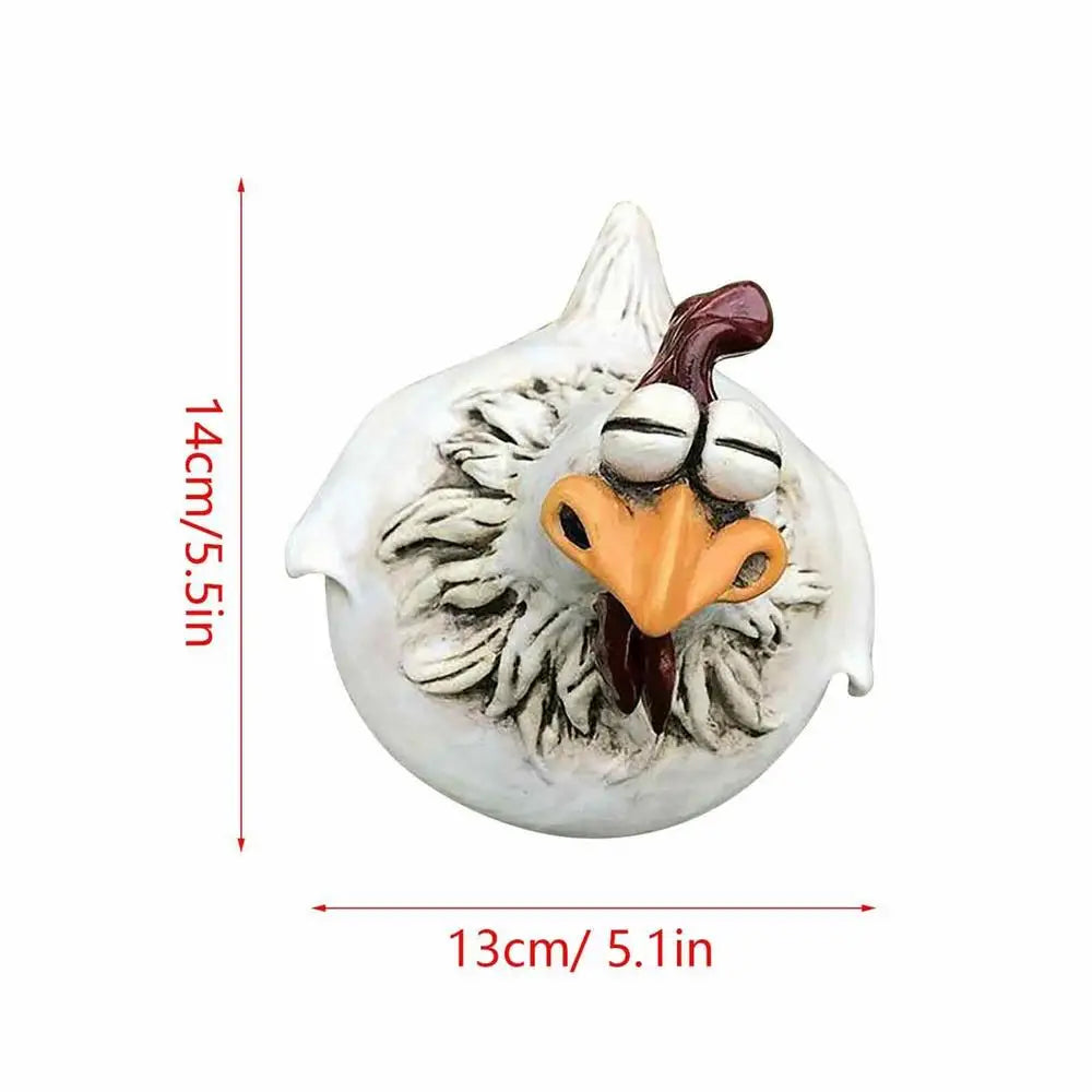 Resin Chicken Fence Statue – Garden Hen Sculpture Decor Garden Statue Zpaxo Type C