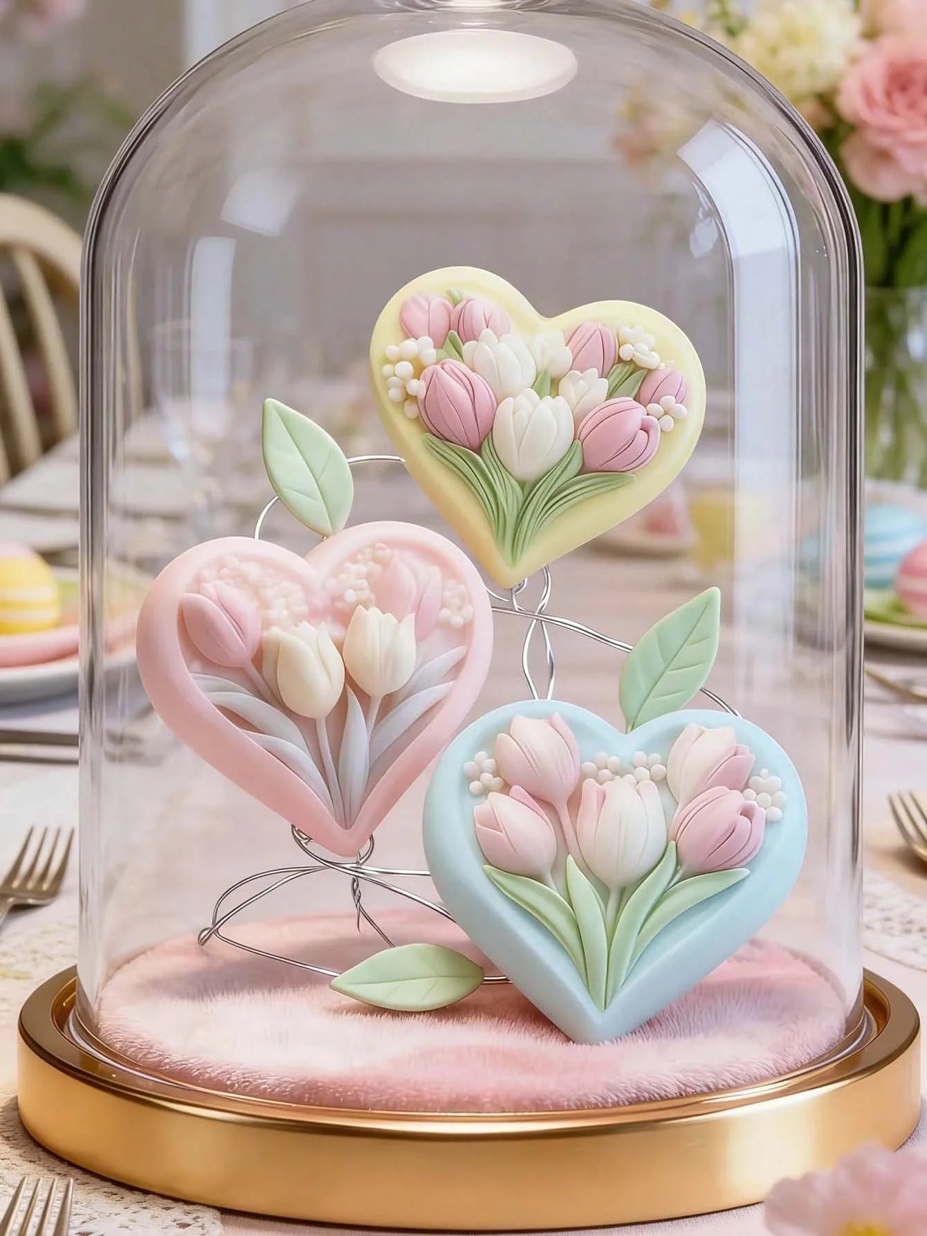 1pc Heart Tulip Silicone Candle Mold 3D Aromatherapy Candle Soap Gypsum Craft Home Decor Silicone Mold Valentine's Day Zpaxo