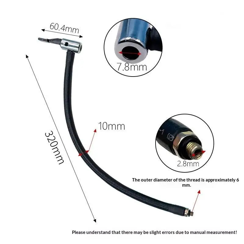 CMCar Tire Inflator Hose Inflatable Air Pump Extension Tube Adapter