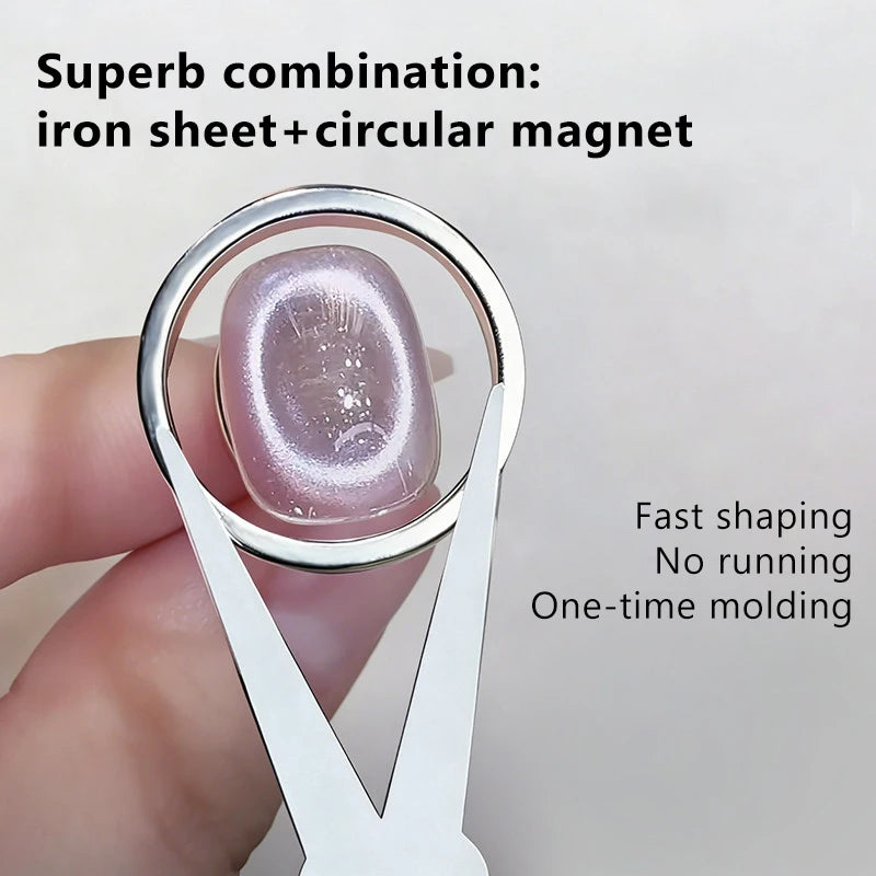 Hollow Cat Eye Magnet Gel Nail Polish Art Ring French Magnetic