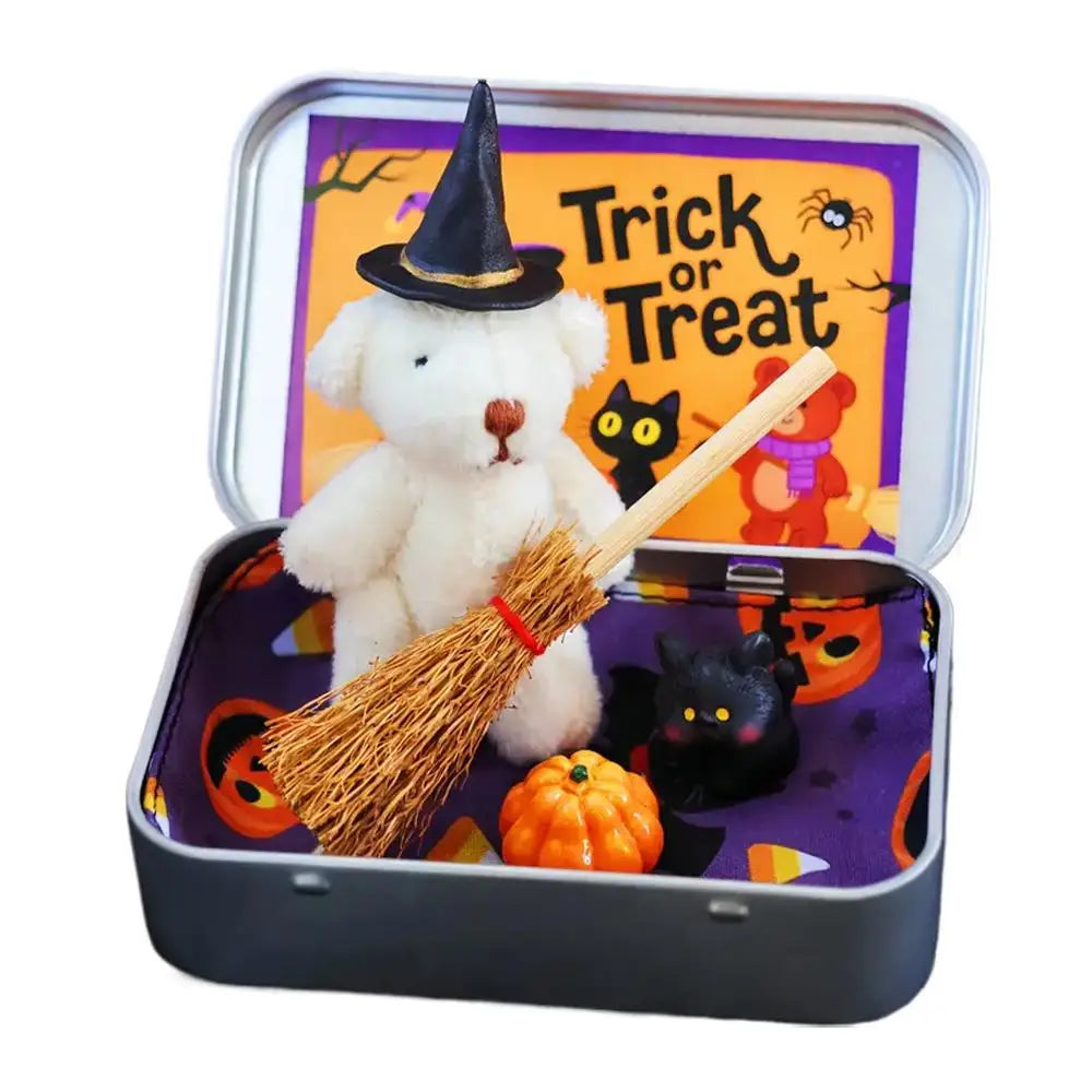 Witch Teddy Bear in a Box – Halloween Plush Gift & Party Favor Halloween Plush Bear Zpaxo B