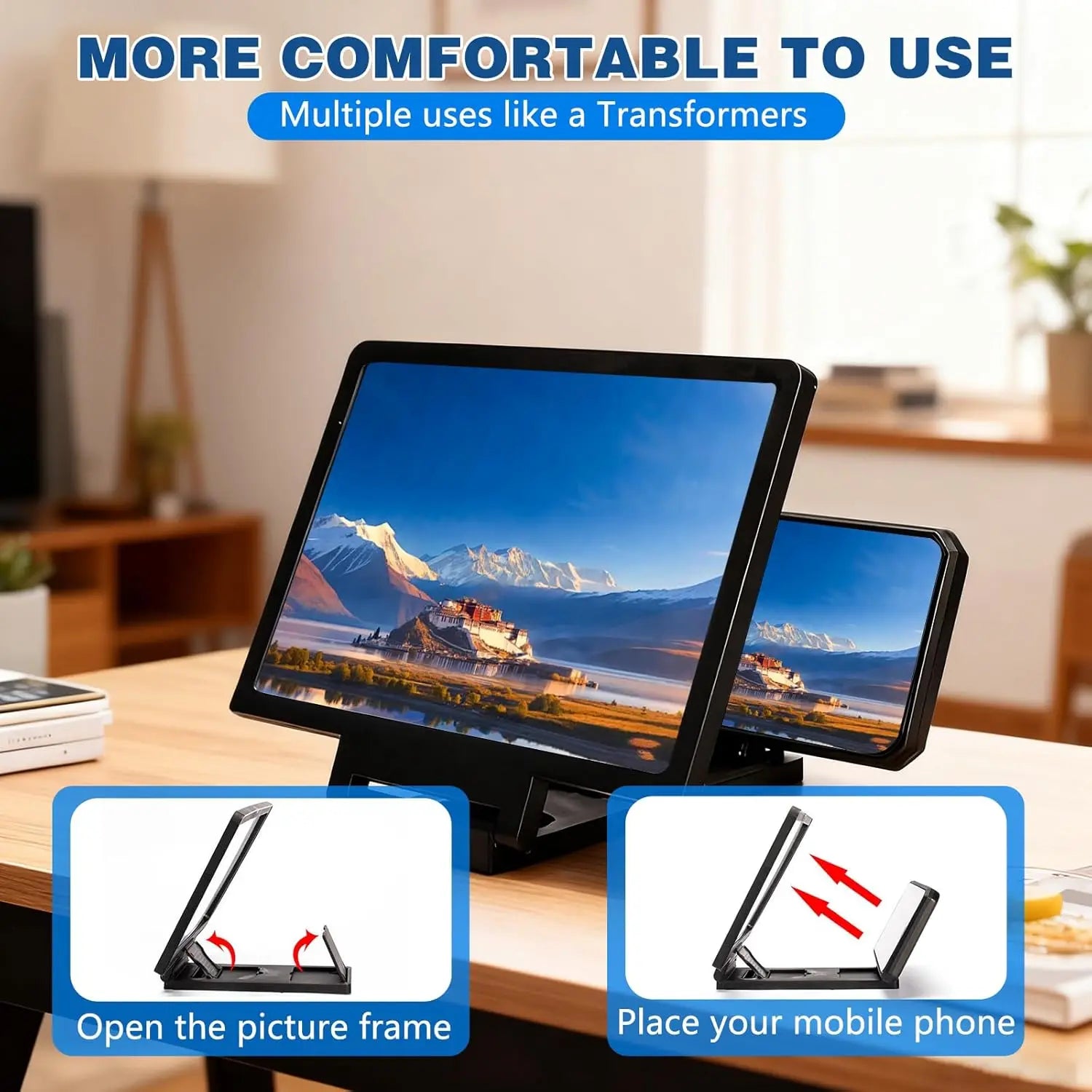 Screen Phone Magnifier Cell 3D HD Foldable Design Version Movies Zpaxo