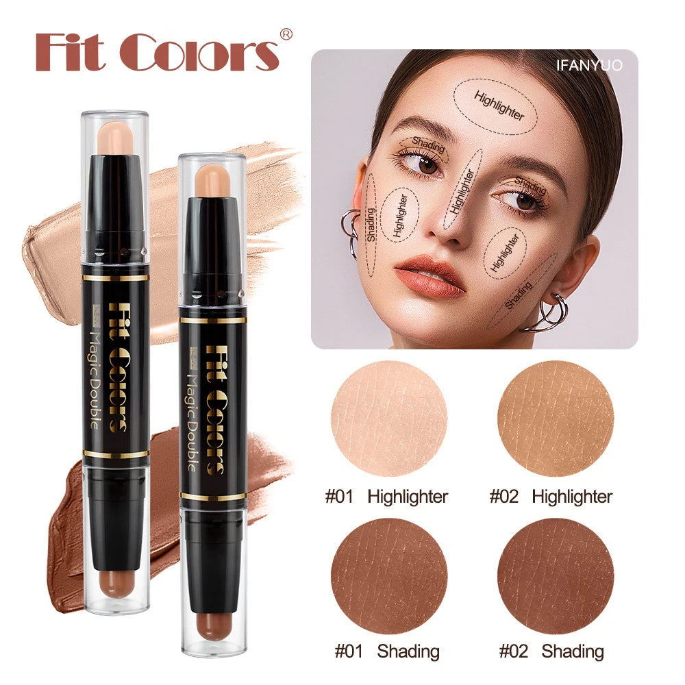 Double-head Highlight Shadow Stick Face Bronzer Contouring Pen