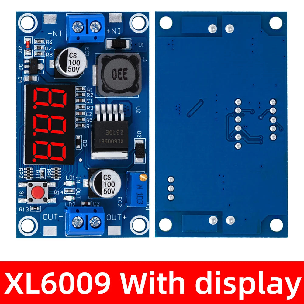 1PC XL6009 DC-DC Adjustable Converter Module: 20W 5-32V Input to 1.2-35V Output – Dual-Function Boost & Buck Converter Zpaxo XL6009 With display
