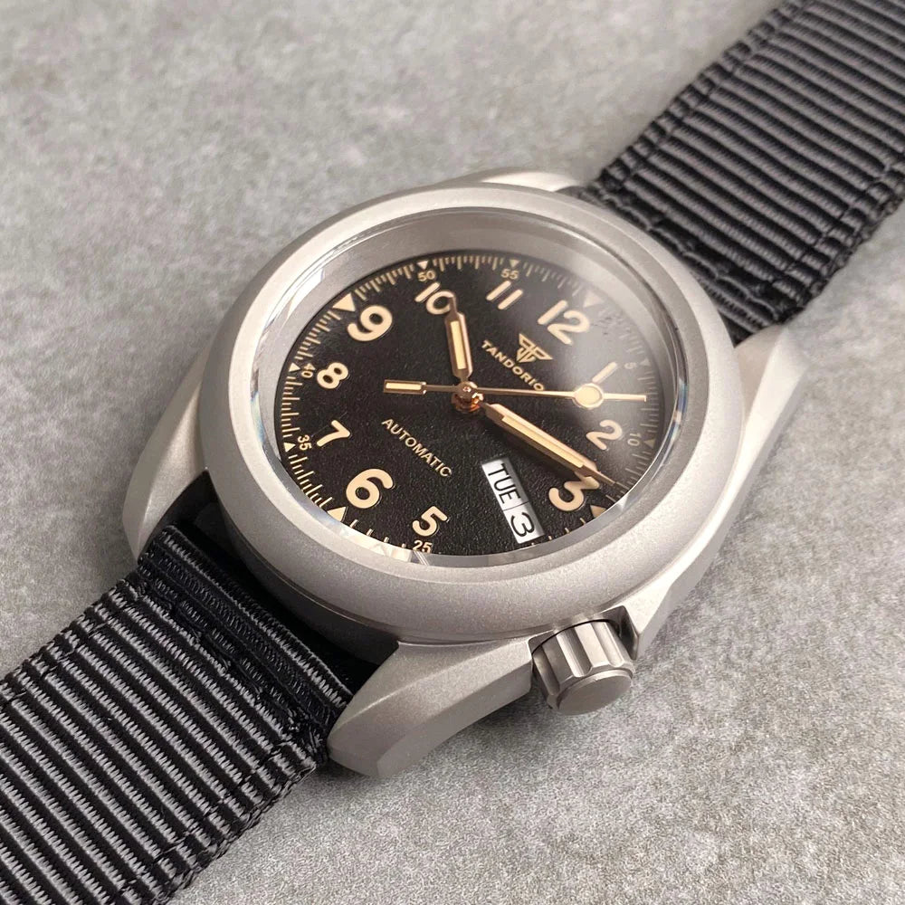 Tandorio Vintage Military Men's Field Watches Frosted Case 200m Waterproof Sapphire Glass NH36 Automatic Mechanical Man Watch Zpaxo