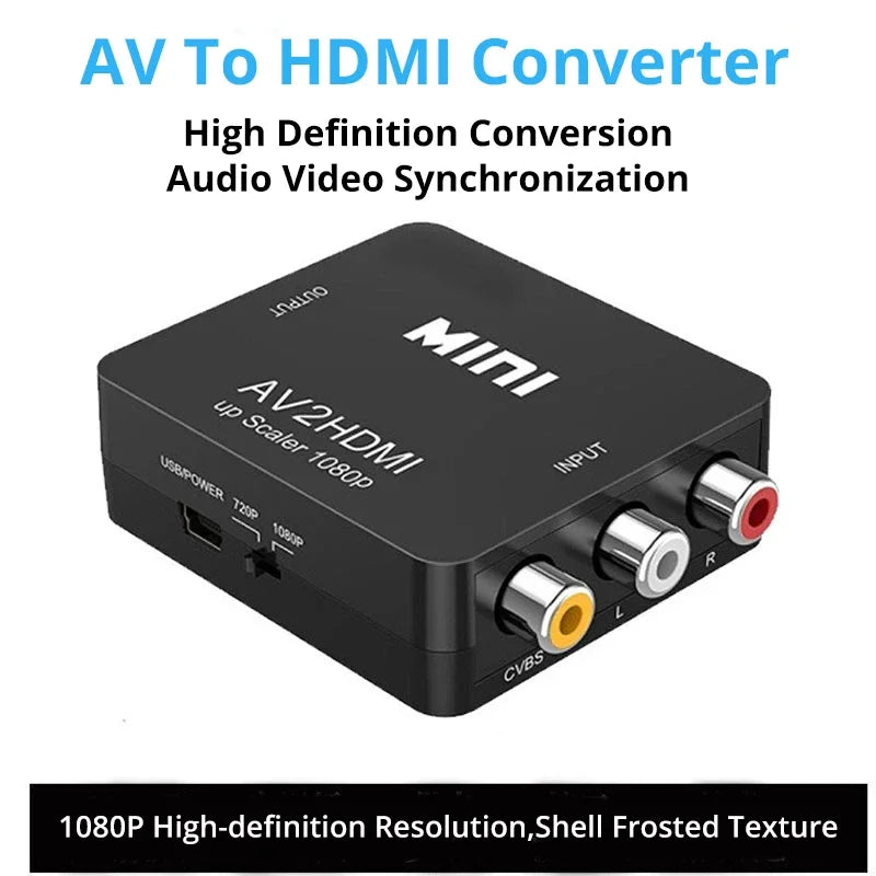 HDMI AV RCA Adapter Converter MINI Box CVSB LR Video Composite Scaler Zpaxo