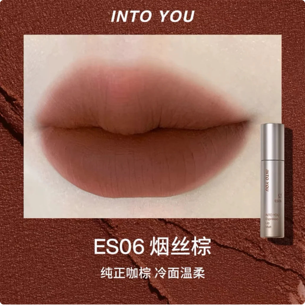 Into You Espresso Lip Tint Matte Rich Velvet Lipgloss Intoyou Zpaxo ES06