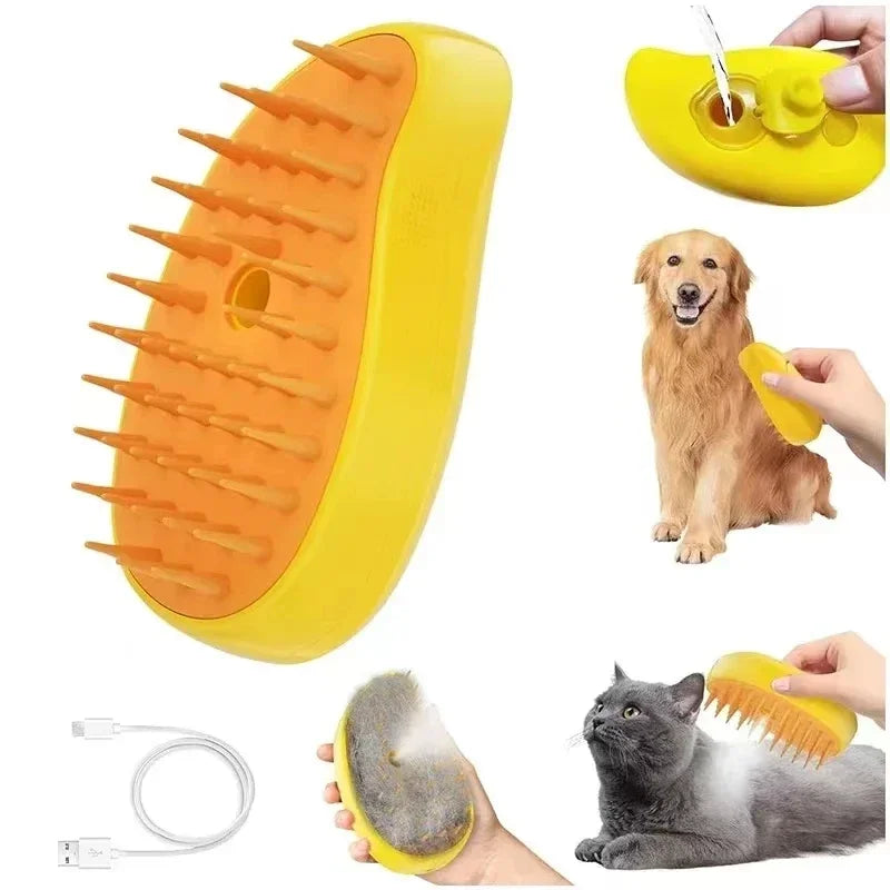 Cat Dog Steamy Brush Steam Brush Electric Sprayer for Massage Pet Grooming tool Shedding 3 in 1 Electric Sprays Massage Combs Zpaxo