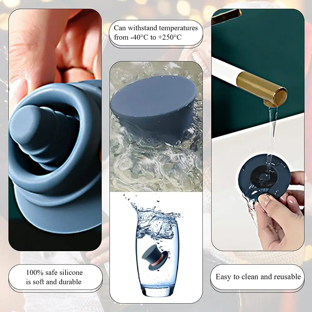 Magic Hat Silicone Wine Bottle Stoppers – Airtight 1-3 Pack
