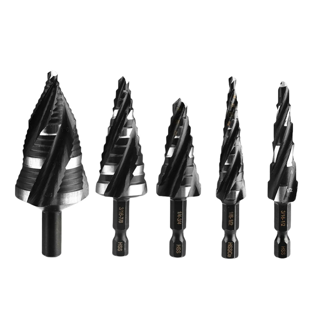 Lot HSS Step Drill Bit Four Spiral Flute Bits Metal Titanium-coated 1