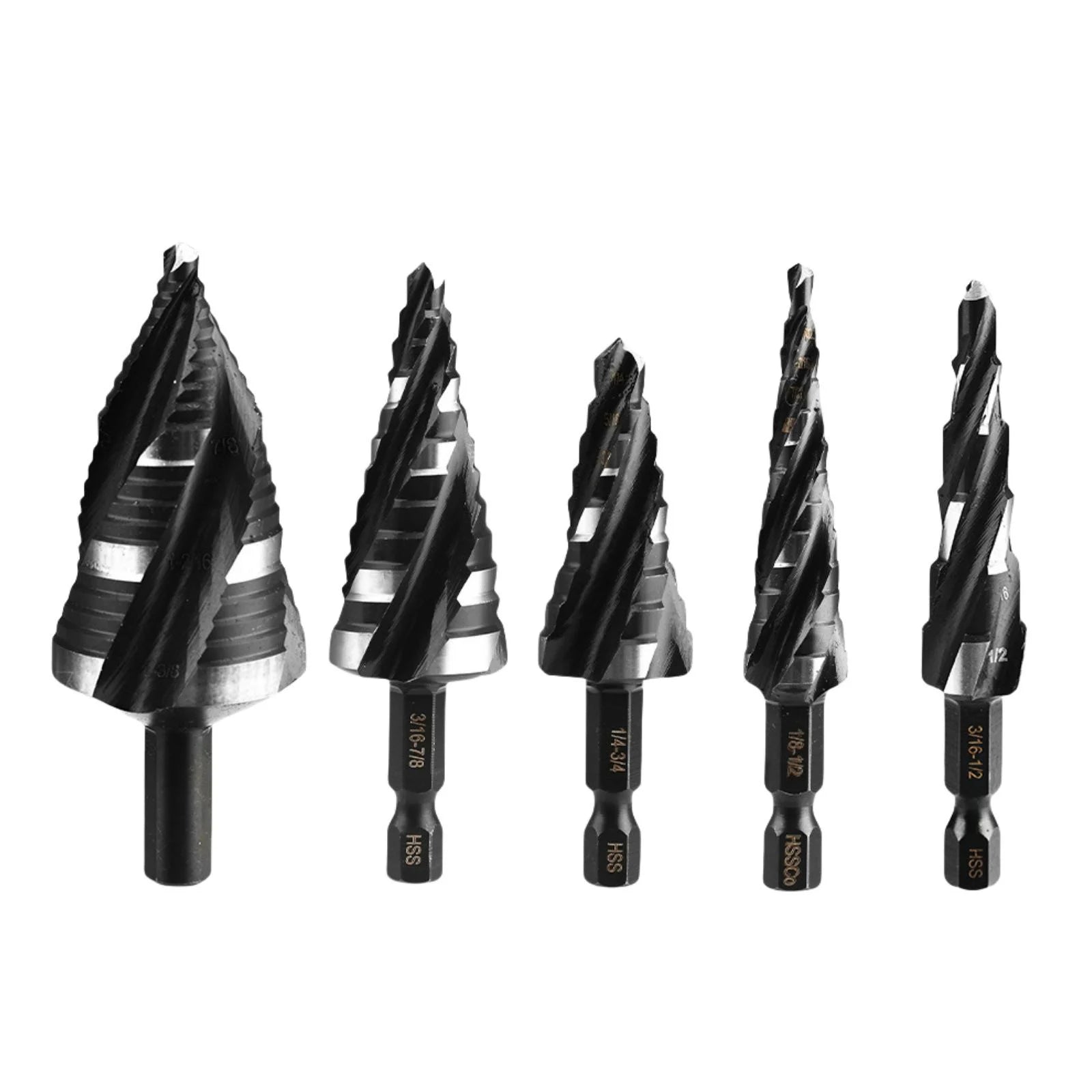 Lot HSS Step Drill Bit Four Spiral Flute Bits Metal Titanium-coated 1