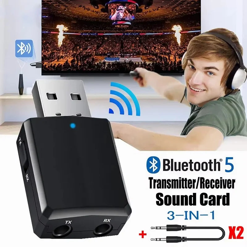 Wireless Bluetooth 5 0 Audio Transmitter Aux Power Receiver Adapter Zpaxo