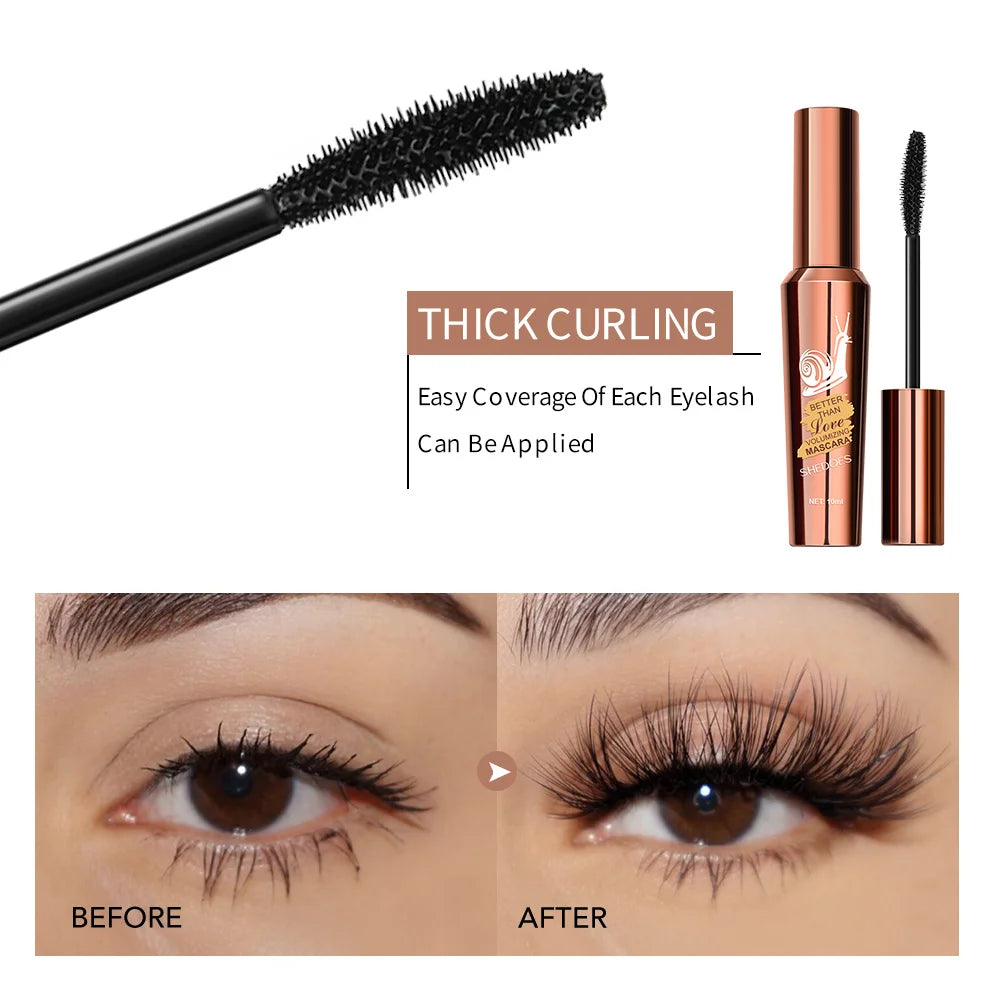 Hovering Snail Mascara, Dense Curl Long-lasting Setting Lengthened Thick Eyelashes Waterproof Zpaxo