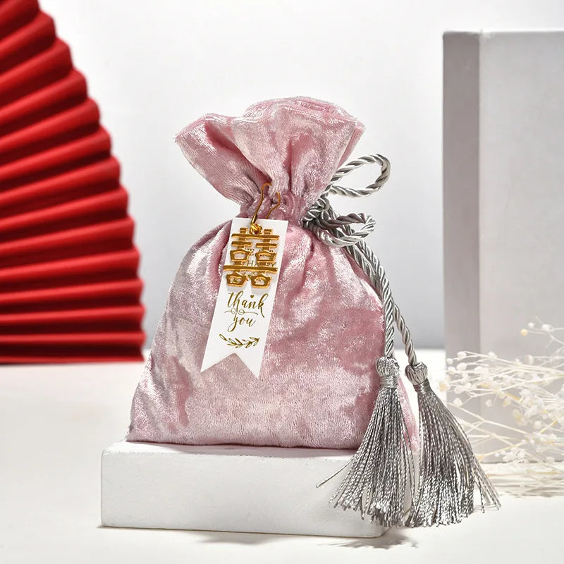 Velvet Drawstring Tassel Gift Bags – Wedding & Party Pouches Velvet Gift Pouch Zpaxo