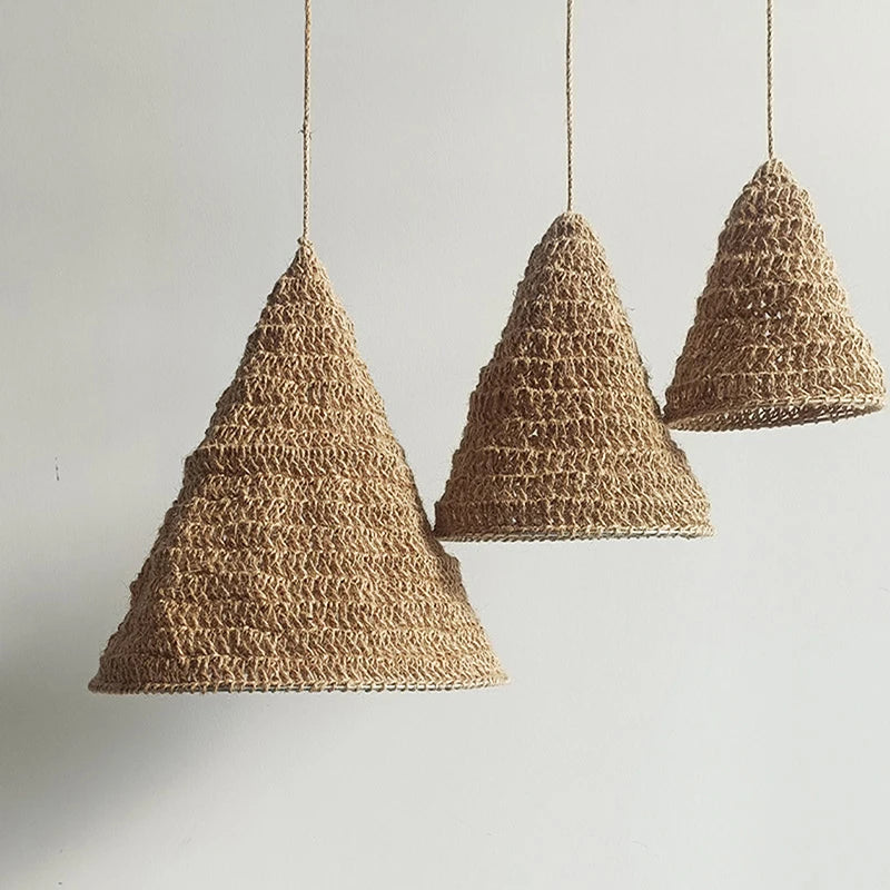 Handmade Weave Jute Rope Lampshade Bohemian Hanging Lamp Shade Home Zpaxo