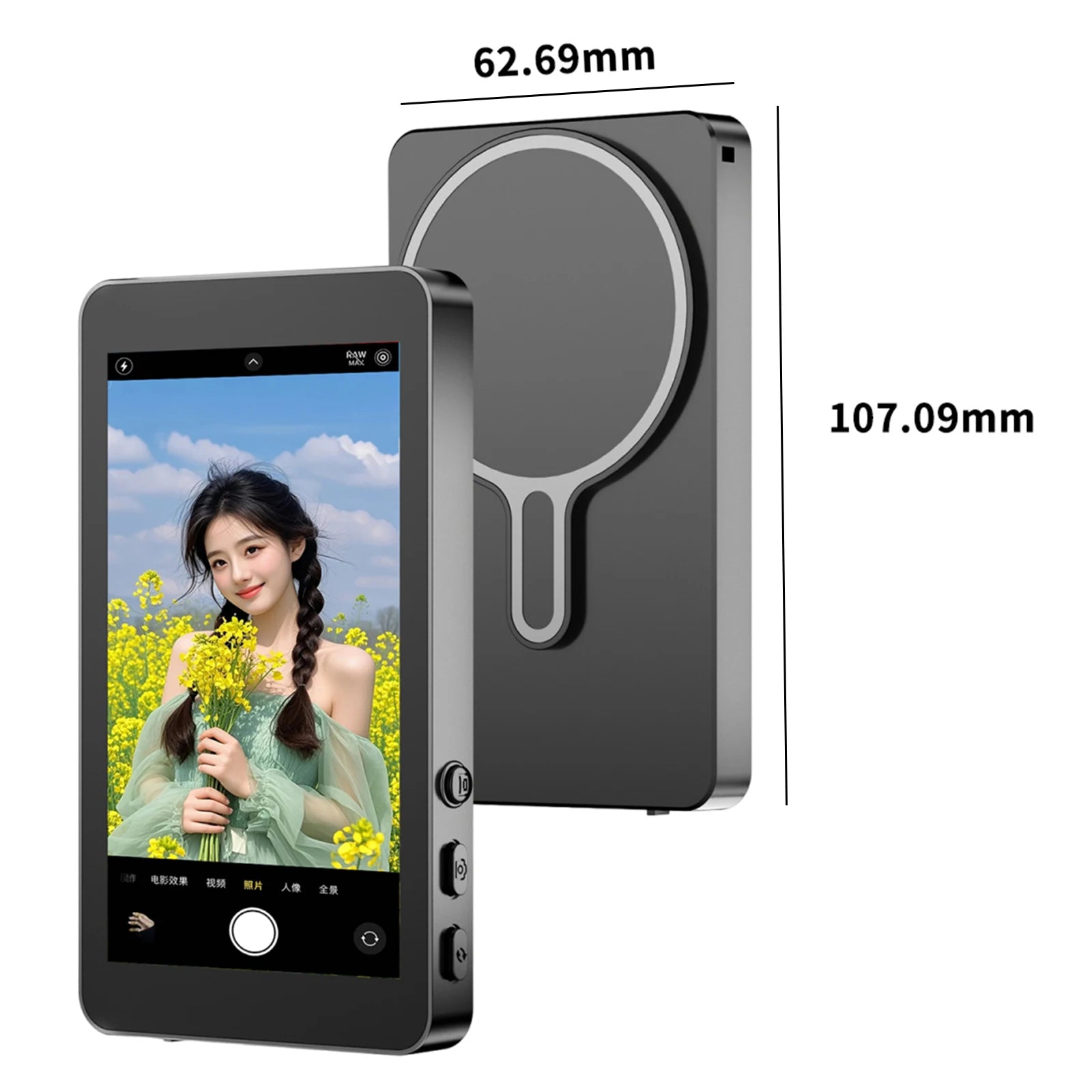 Magnetic Phone Vlog Selfie Monitor Screen Rear Camera Live Stream