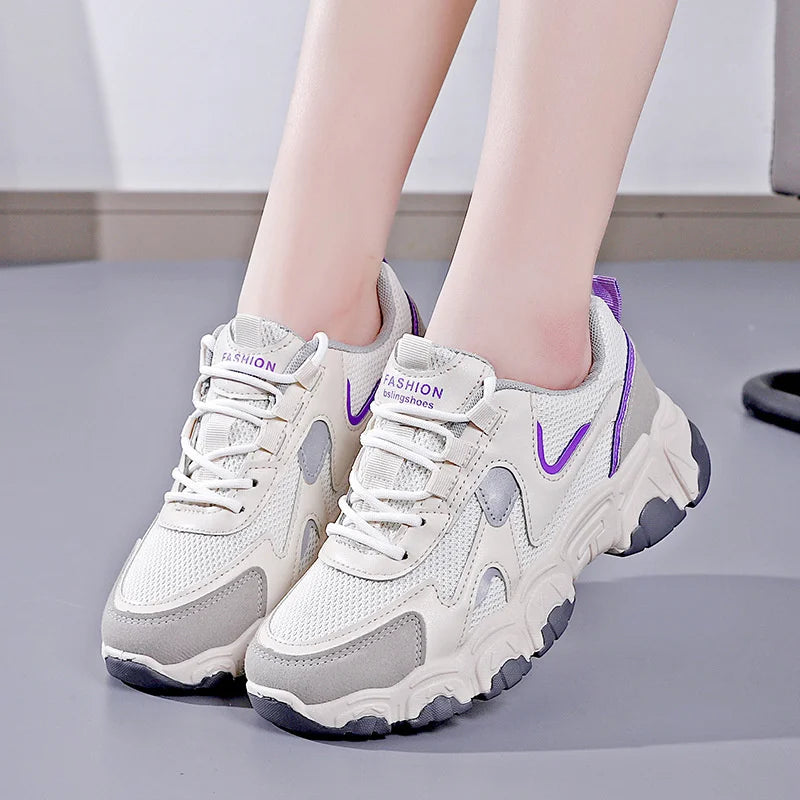 Women's Fashion Casual Sneakers Breathable Vulcanized Mesh Zpaxo