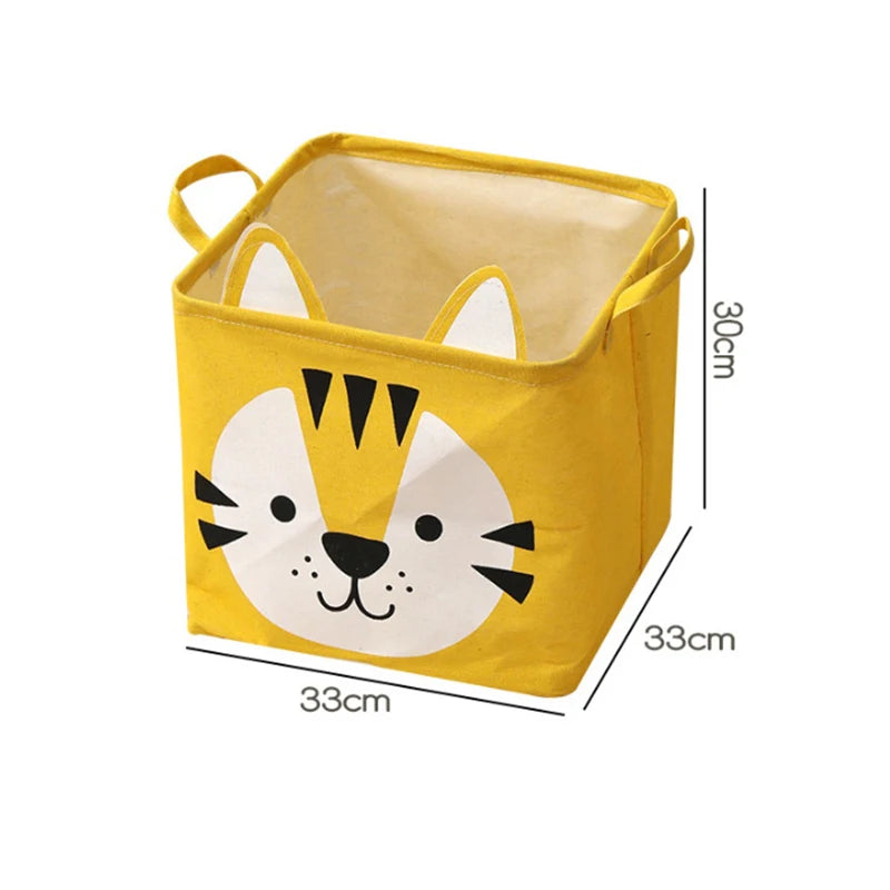 1Pc Multifunctional Storage Bag Cloth Cartoon Folding Toy Storage Box Dirty Clothes Basket Large Capacity Dustproof Zpaxo