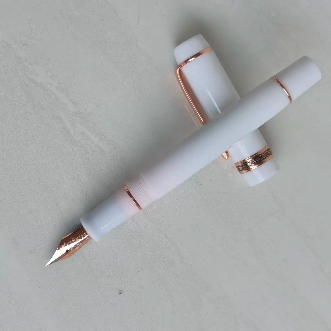 Brand New Kaigelu 316 Fountain Pen, White Barrel High-Quality Acrylic Material, Adult Writing Stationery, EF/M 0.7mm Nib, Cleara Zpaxo 316baise F